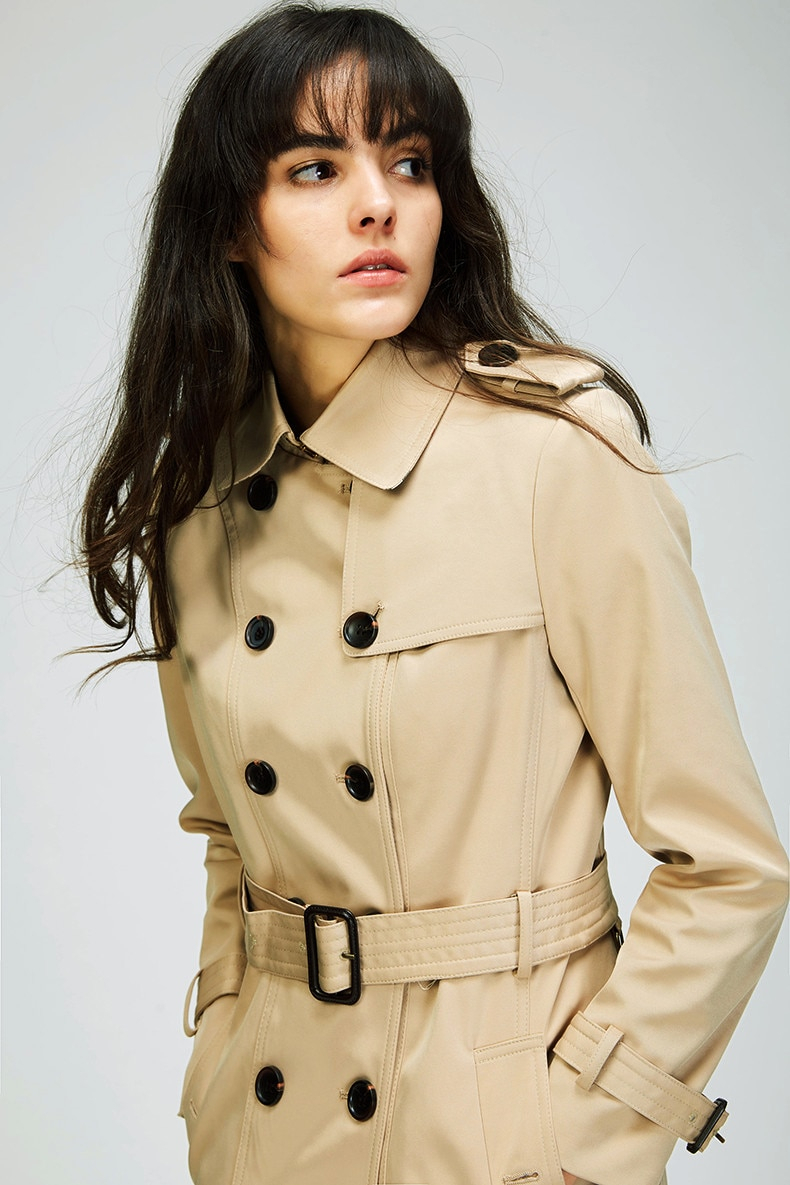 Woman Classic Trench Coat Waterproof Outerwear