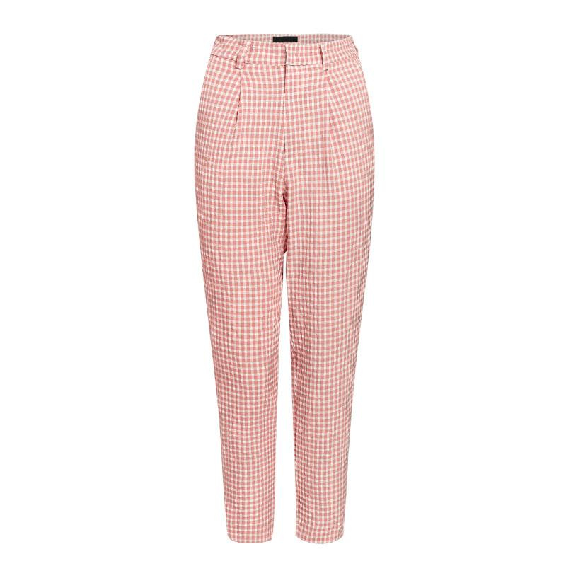 Simplee Pink plaid casual pants women 2019 Summer vintage work pants ...