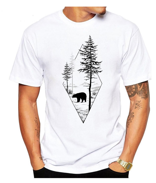 Bear Tree Forest T Shirt
