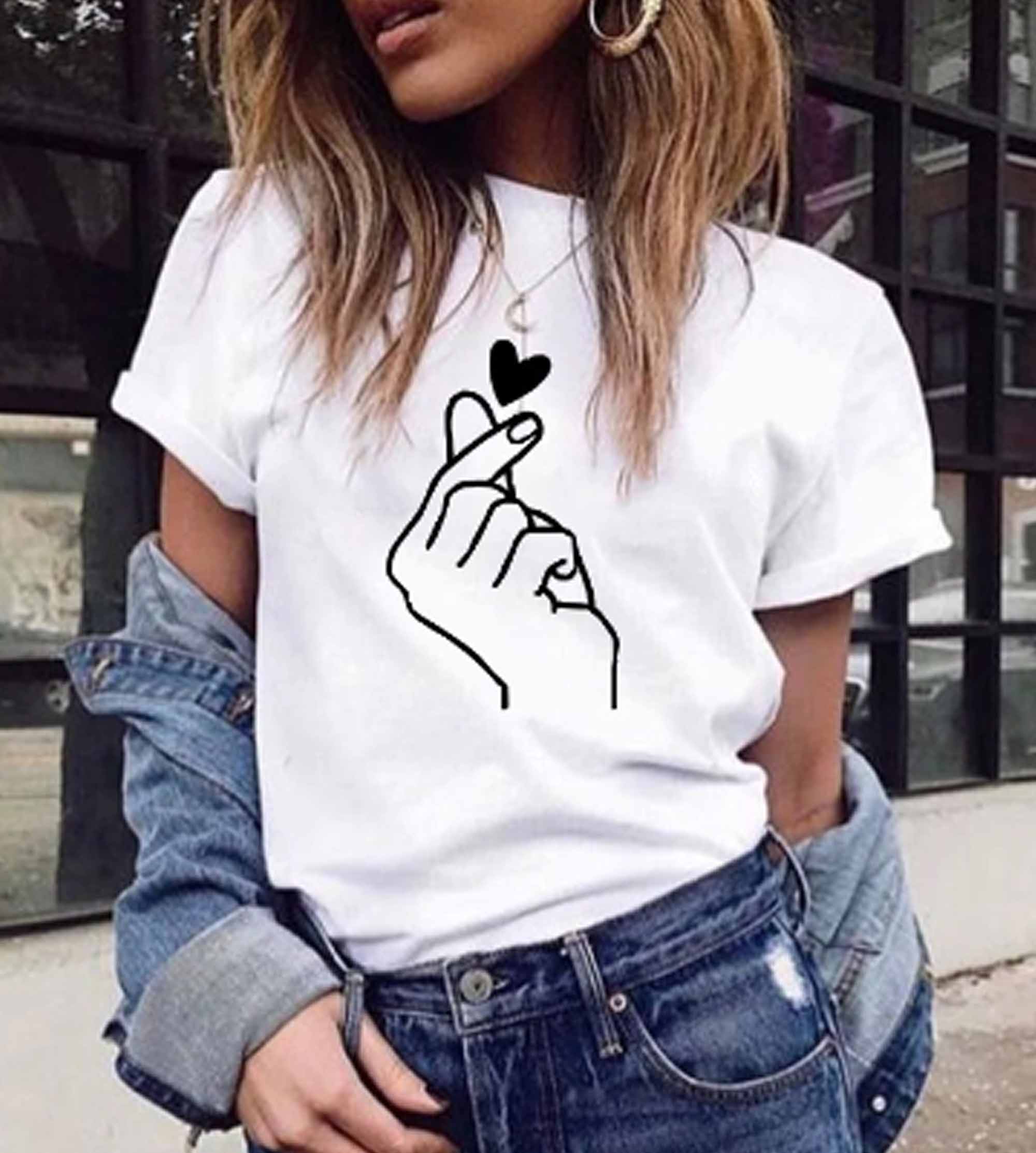 Graphic Love Hand Funny Time T-Shirt