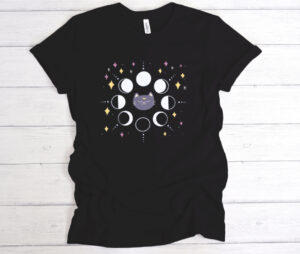 Moon Phases Cat T-Shirt