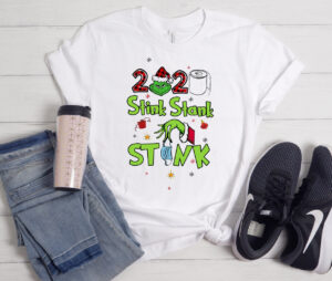 2020 Stink Stank Stunk Grinch Christmas graphic T-shirt