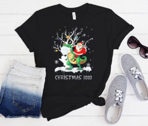Santa With Face Mask And Toilet Paper Funny Christmas 2020 T-shirt