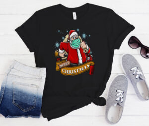 Santa With Face Mask Christmas 2020 T-Shirts