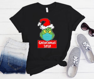Grinch Wearing Face Mask Christmas 2020 Grinchmas 2020 graphic T-shirt